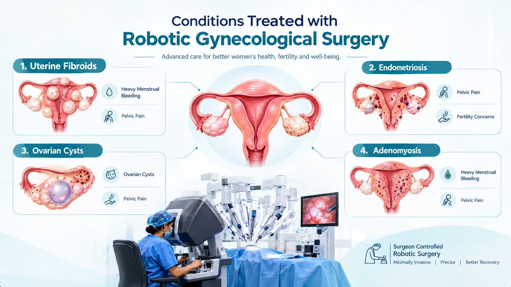 Conditions Treated by Robotic Gynecological Surgery
